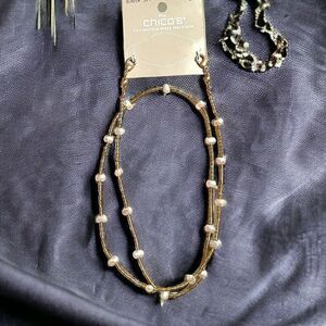 🤯5/$25🤯 Chico’s Convertible Mask Holder Necklace 30” Long NWT